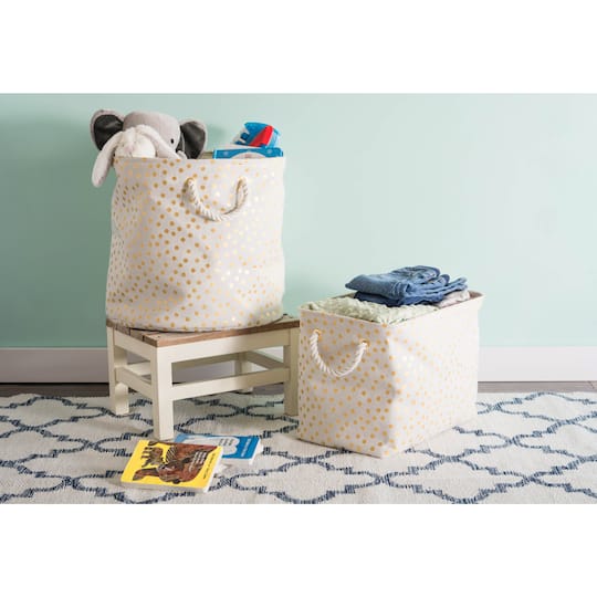 DII® 15" Round Dots Fabric Bin